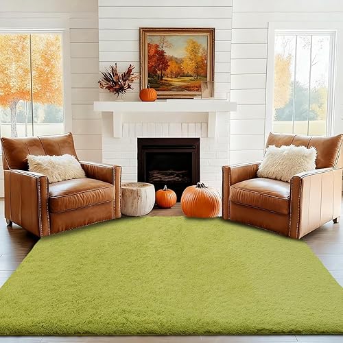 Miniatura 23 de Vafodo Alfombras de área para dormitorio esponjoso, alfombra de sala de estar, 9 x 12 pies, suave y esponjosa, alfombra de área rosa sólido