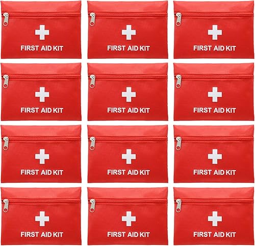 Miniatura 10 de Faylapa 12 mini bolsas vacías de primeros auxilios, 7.87 x 5.51 pulgadas, bolsa de viaje para viajes, hogar, oficina, automóvil, campamento, al aire