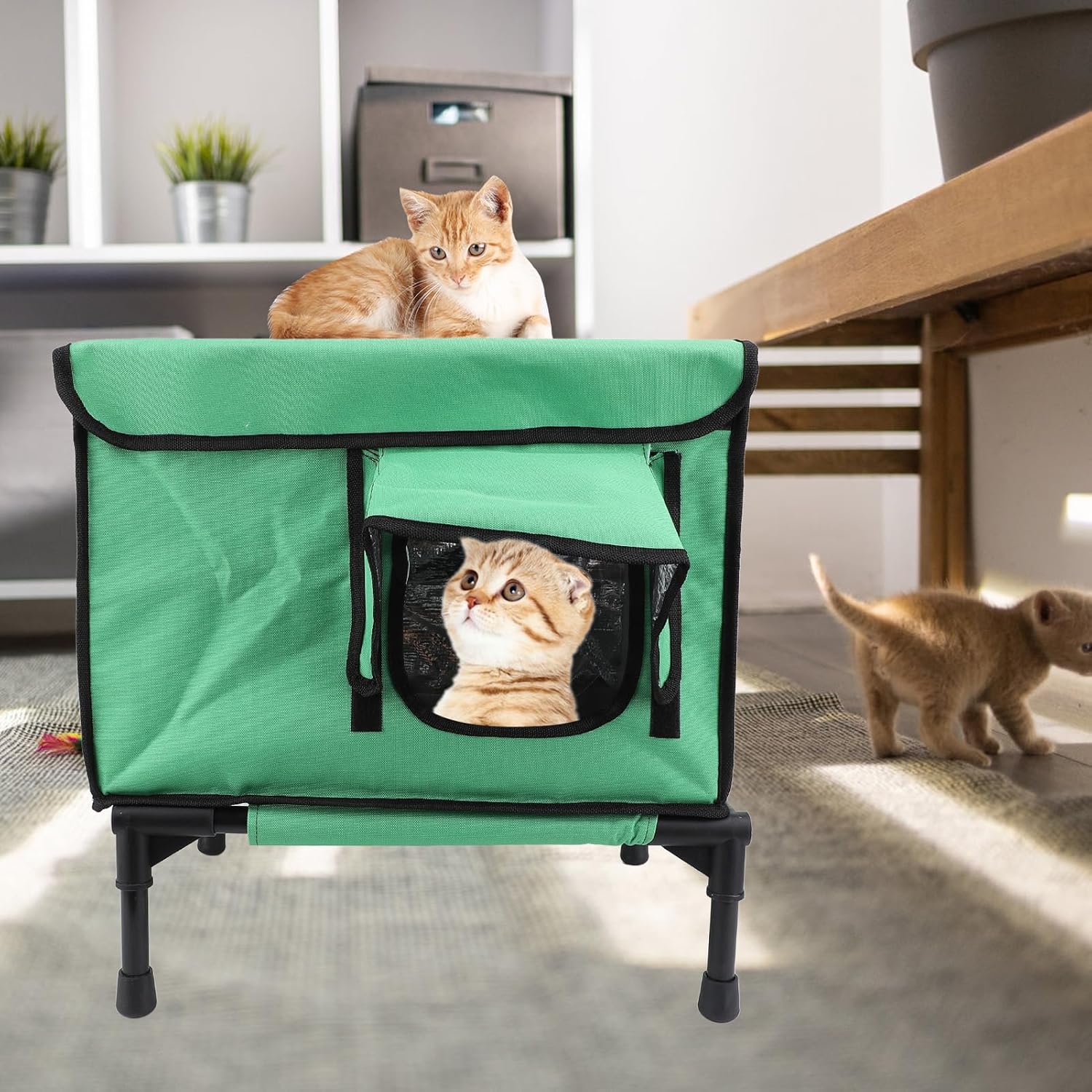 Elevated Heated Cat House, Warm and Comfortable Kuwait Ubuy