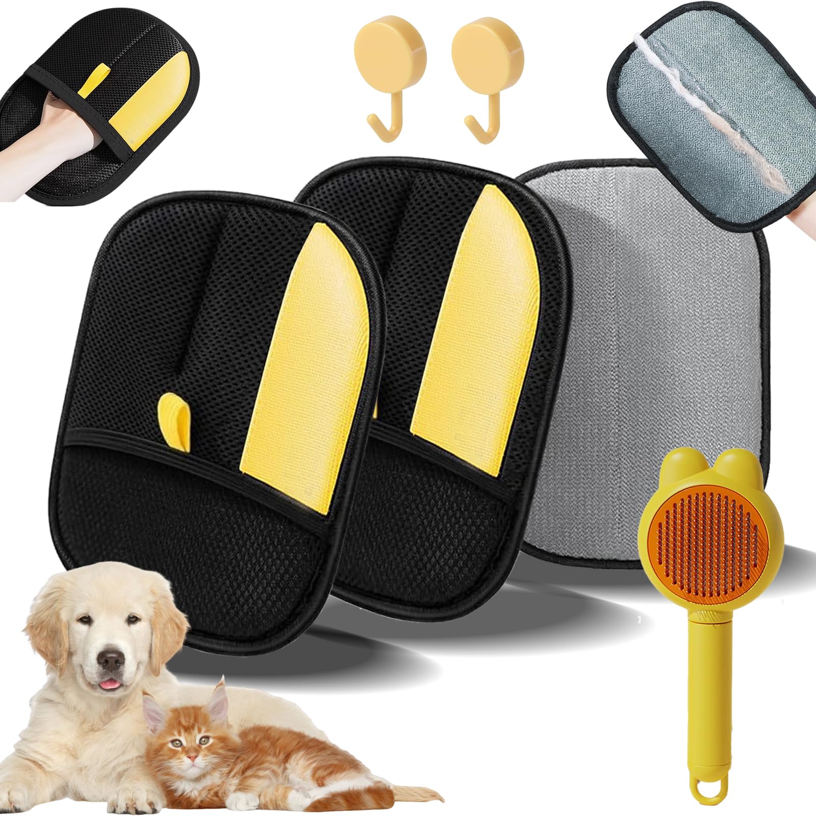 Lcassoon Static Removal Gloves for Pet Hair, 2025 New Pet Hair Remover Glove, Electrostatic Pets Hairs Remover, Pets Grooming Gloves for Carpet, Couch