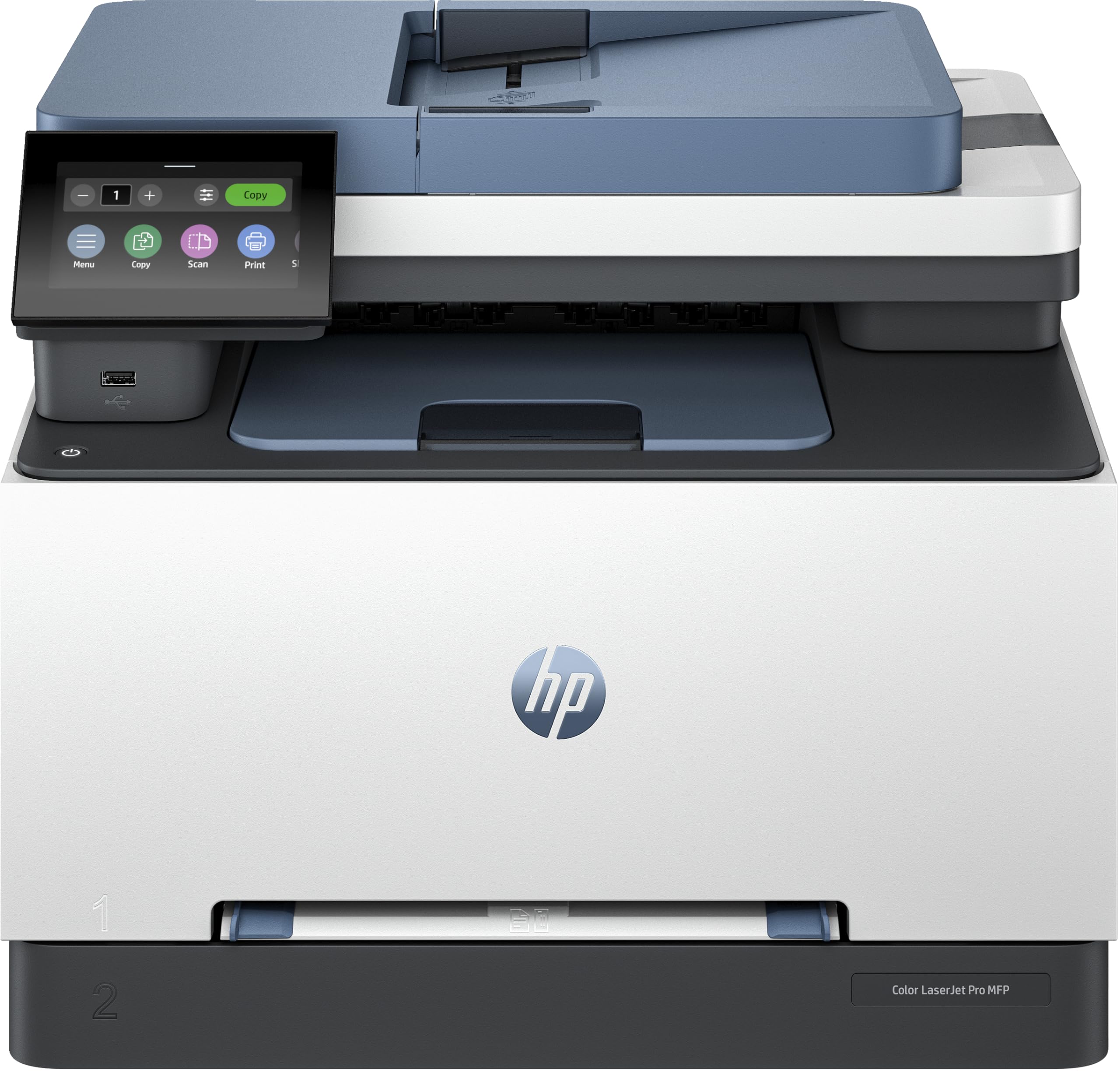 HPLaserJet Pro MFP 3302sdw Laser Printer | Colour, Printer for Small Medium Business | Print, Scan, Copy | Automatic document feeder | 2-Sided Printing | Wireless | Front USB port | TouchscreenBlue Angel