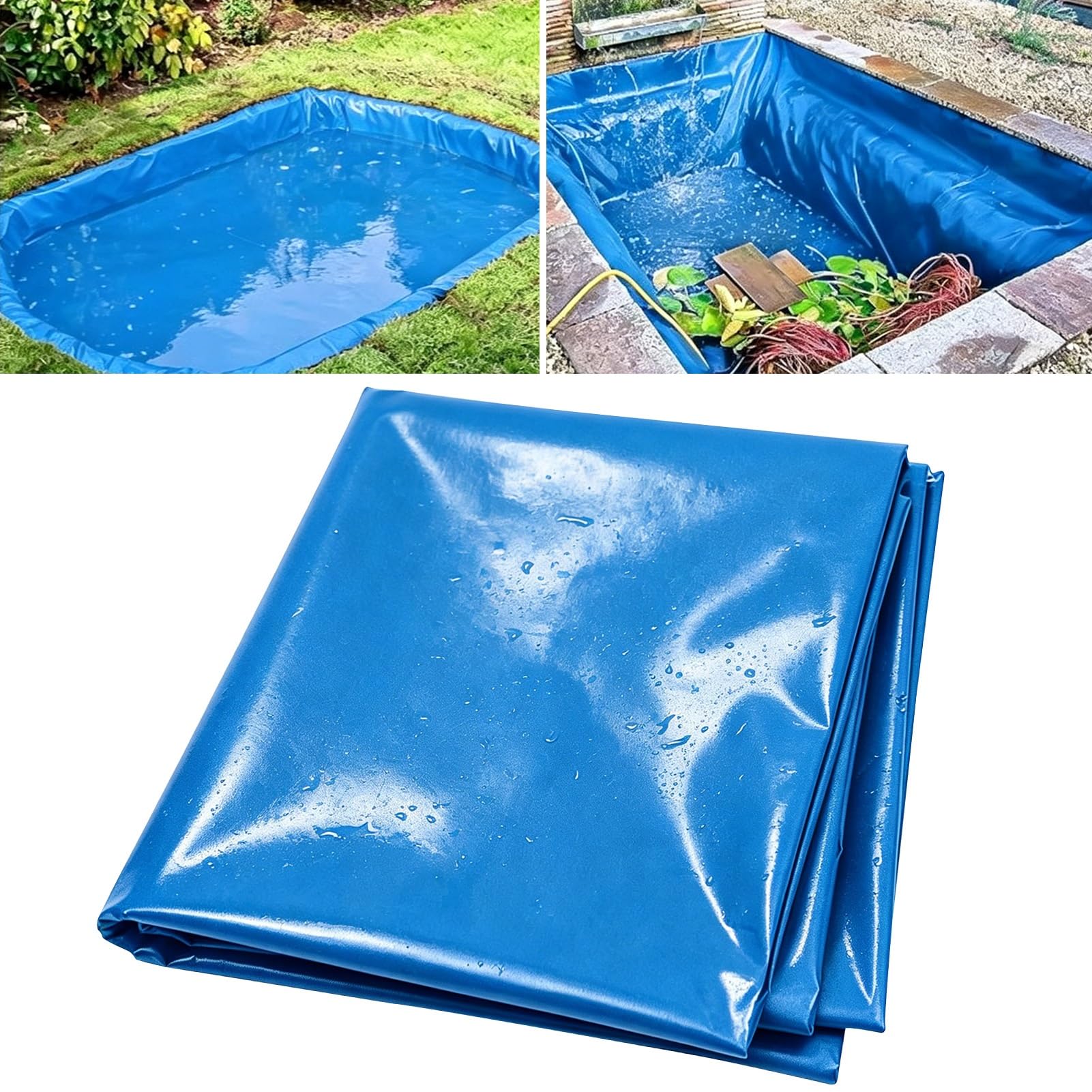 Hamankim 5x6m 7x8m 8x10m 10x12m Flexible HDPE Pond - Impermeable Membrane Fish Pools - Pond Underlayment Ponds for Backyard Koi Fish Ponds, Fountain and Water Feature - Blue(2x7m(6.5x23ft))