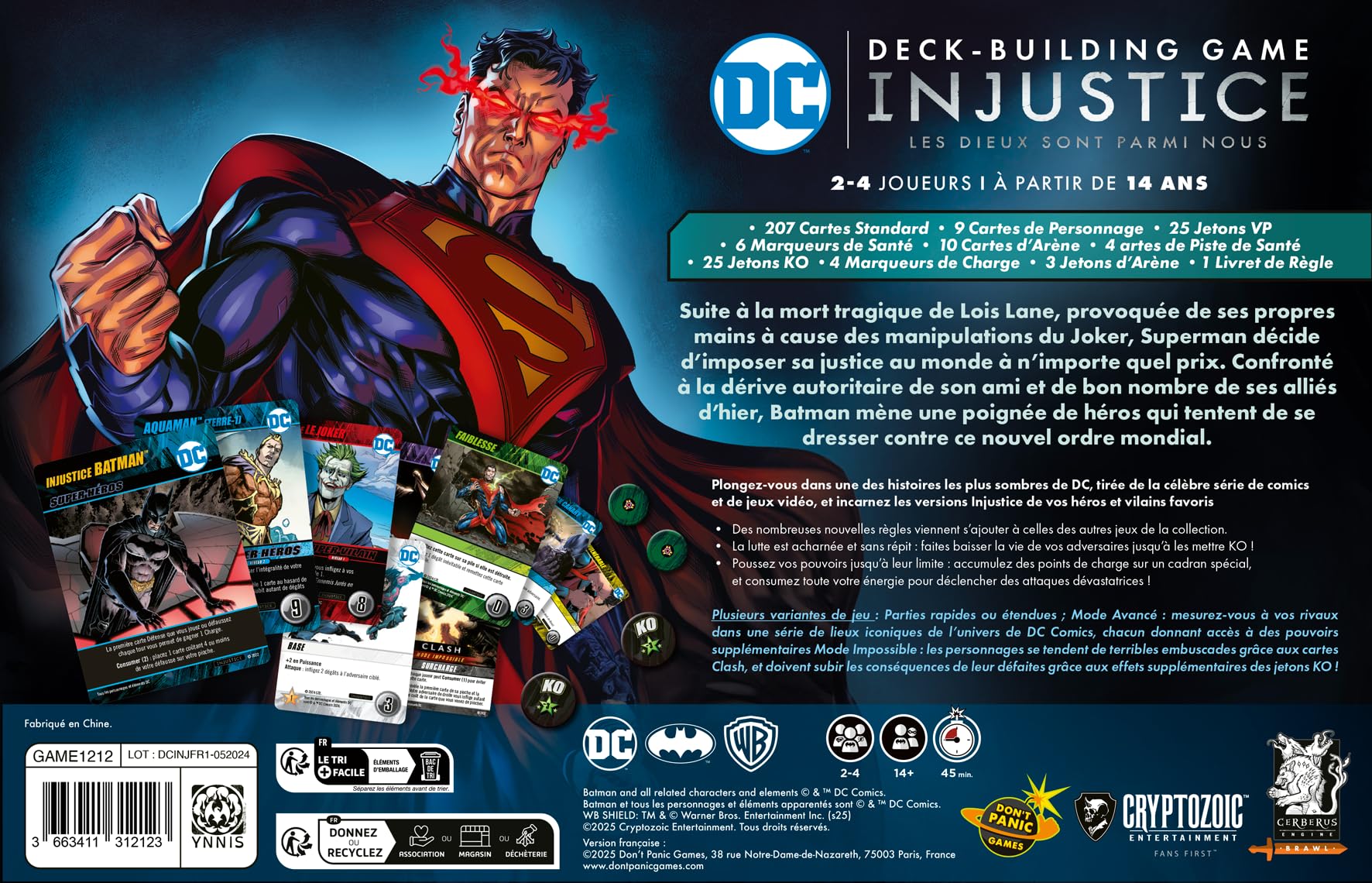 Don't Panic Games | DC Comics Deck-Building : Injustice | Jeu de société | À partir de 14 Ans | 2-4 Joueurs | 60-90 Minutes (Version Française)