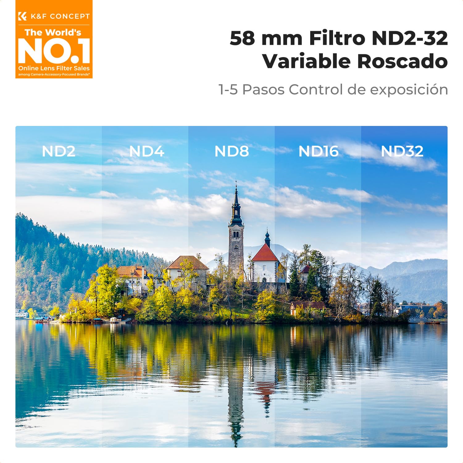 K&F CONCEPT Adaptador Magnético Doble Cara con Filtro ND2-32 Variable 58 mm | Compatible Con iPhone 17 Pro, Para Filtros Roscados 58 mm, Adaptable A Lentes De iPhone -FA101