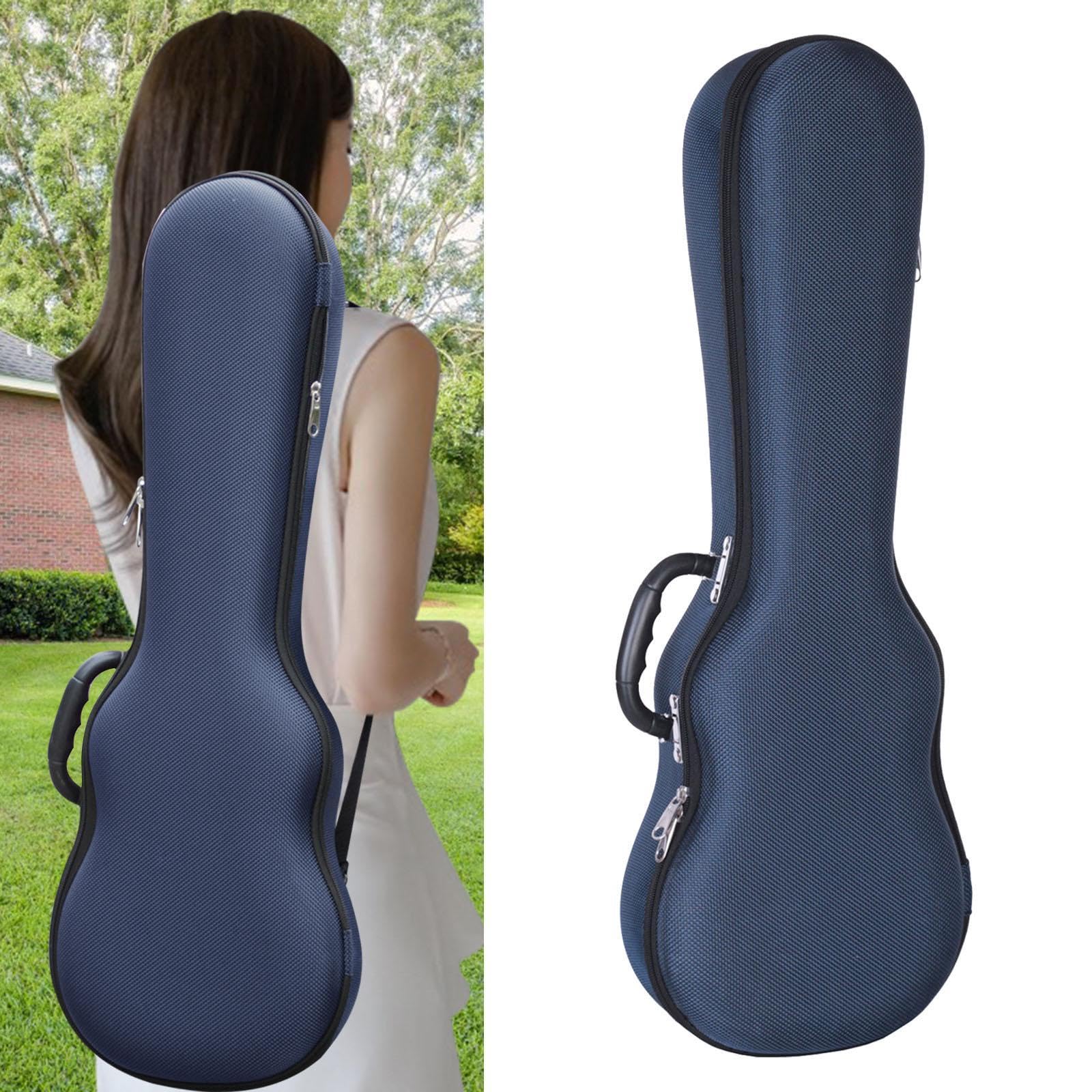 Amagogo Custodia rigida per ukulele, borsa portatile per ukulele, custodia per ukulele da 26 pollici, custodia per ukulele tenore, zaino con spallacci, Blu