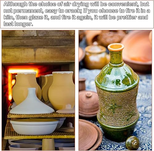 Miniatura 6 de PINVNBY Natural Terra Cotta - Arcilla de cerámica autoendurecible  Arcilla para hornear de bajo fuego de 11 libras para adultos, clase de arte,