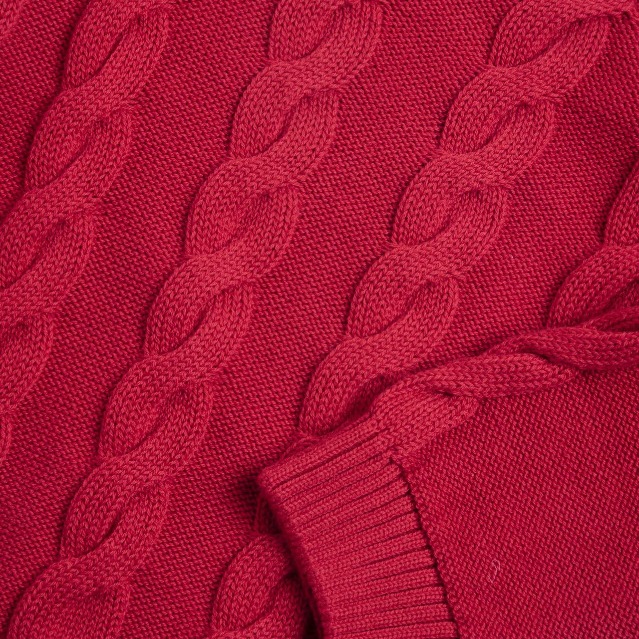 Chicco, Maglione unisex in cotone invernale con trecce, Rosso