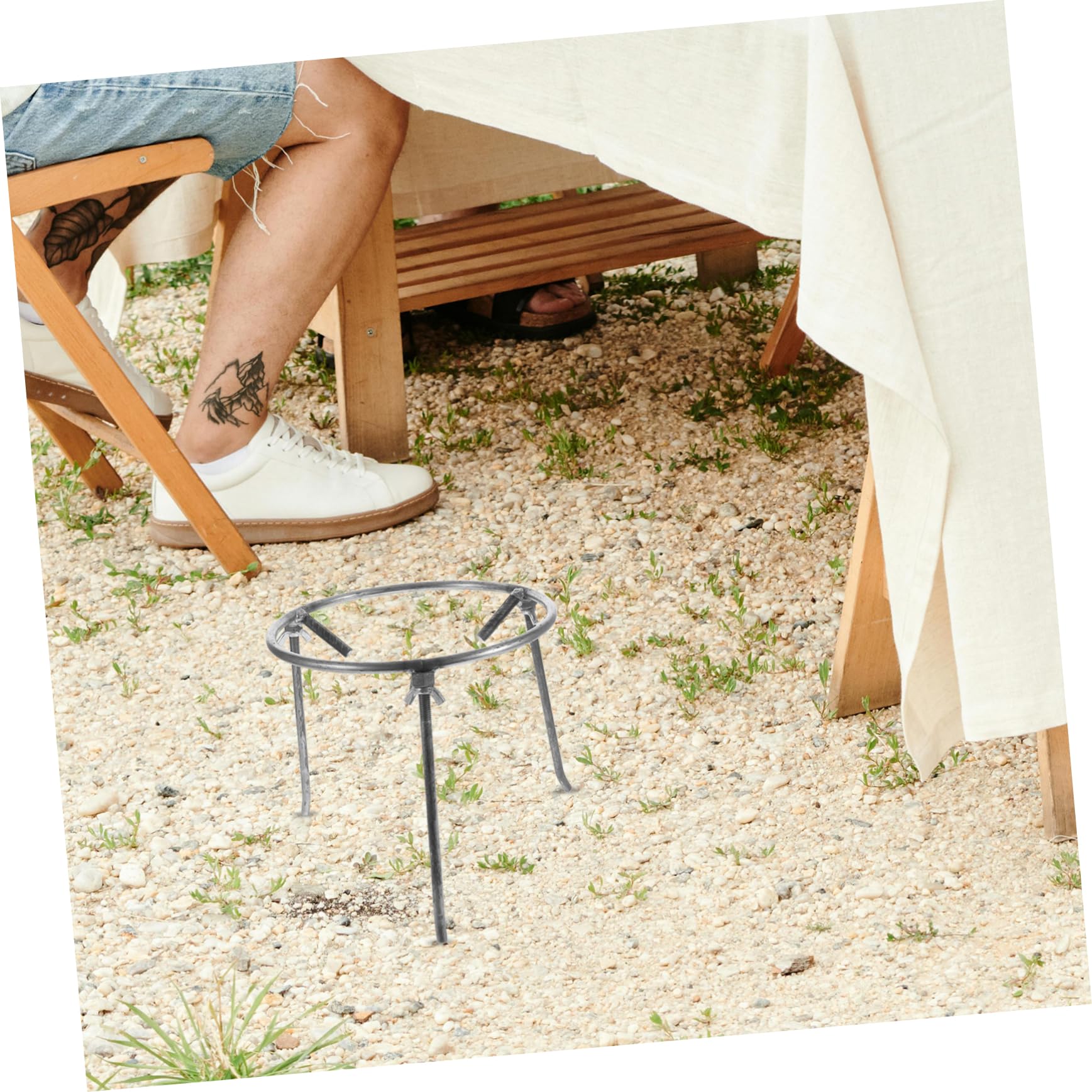 Toddmomy Trípode para Cocinar al Fuego y Soporte para Wok para Exterior, Desmontable y Estable en Acero, Adecuado para Fogatas y Camping al Aire Libre