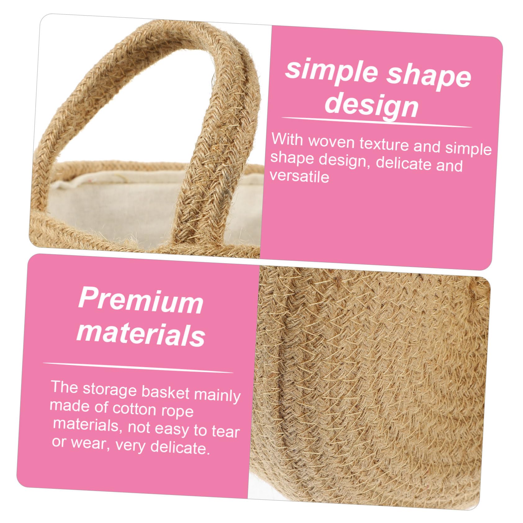 Cabilock Cesta de Almacenamiento de Cuerda de Algodón con Forro de Yute Organizador para Ropa Sucia y Objetos Diseño y Textura Tejida para Hogar Decoración