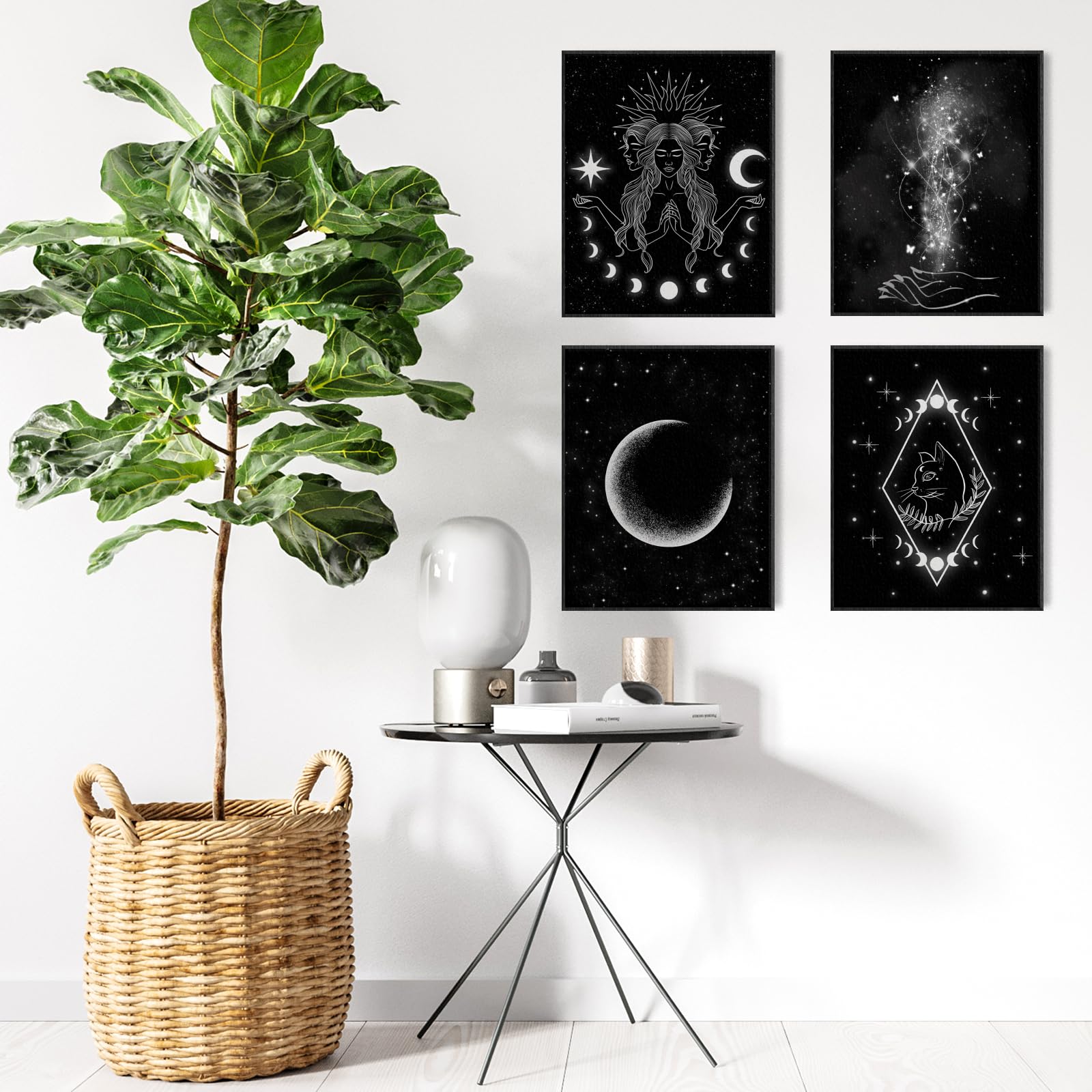 Amazon.co.jp: ORIGACH ムーンフェーズ ウォールアートポスター 6枚