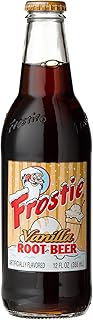 Frostie VANILLA ROOT BEER - "So creamy you may just Float away!", 12-Ounce Glass Bottle (Pack of 12)