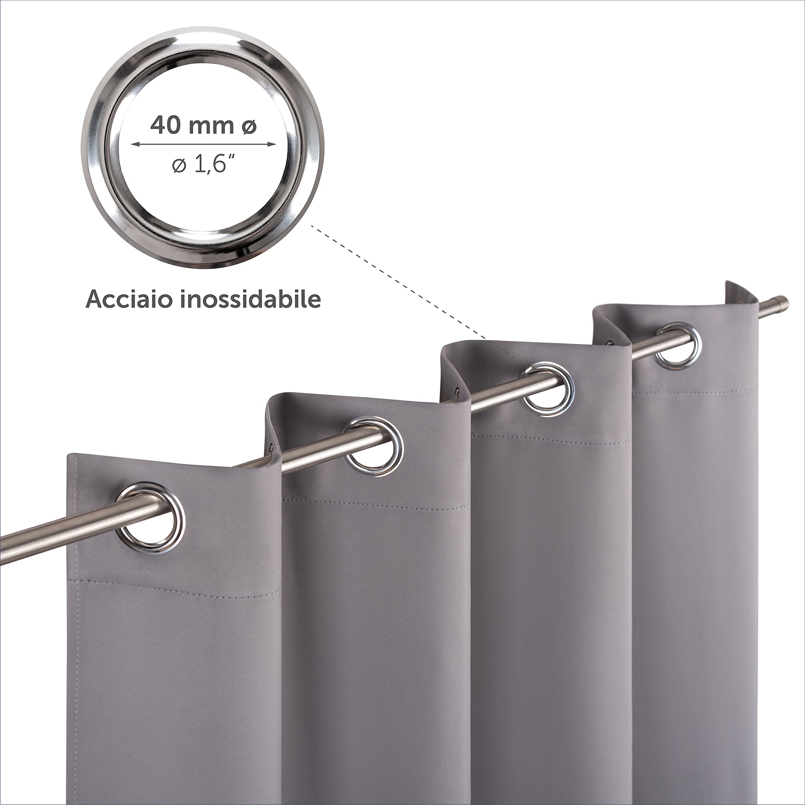 Blumtal Tende per Interni oscuranti 2 pz 225x140cm - Tende oscuranti per Interni con Occhielli - Tende Camera da Letto isolanti - Tende per Interni Tende Moderne - tendoni per Salotto - Tende Grigie