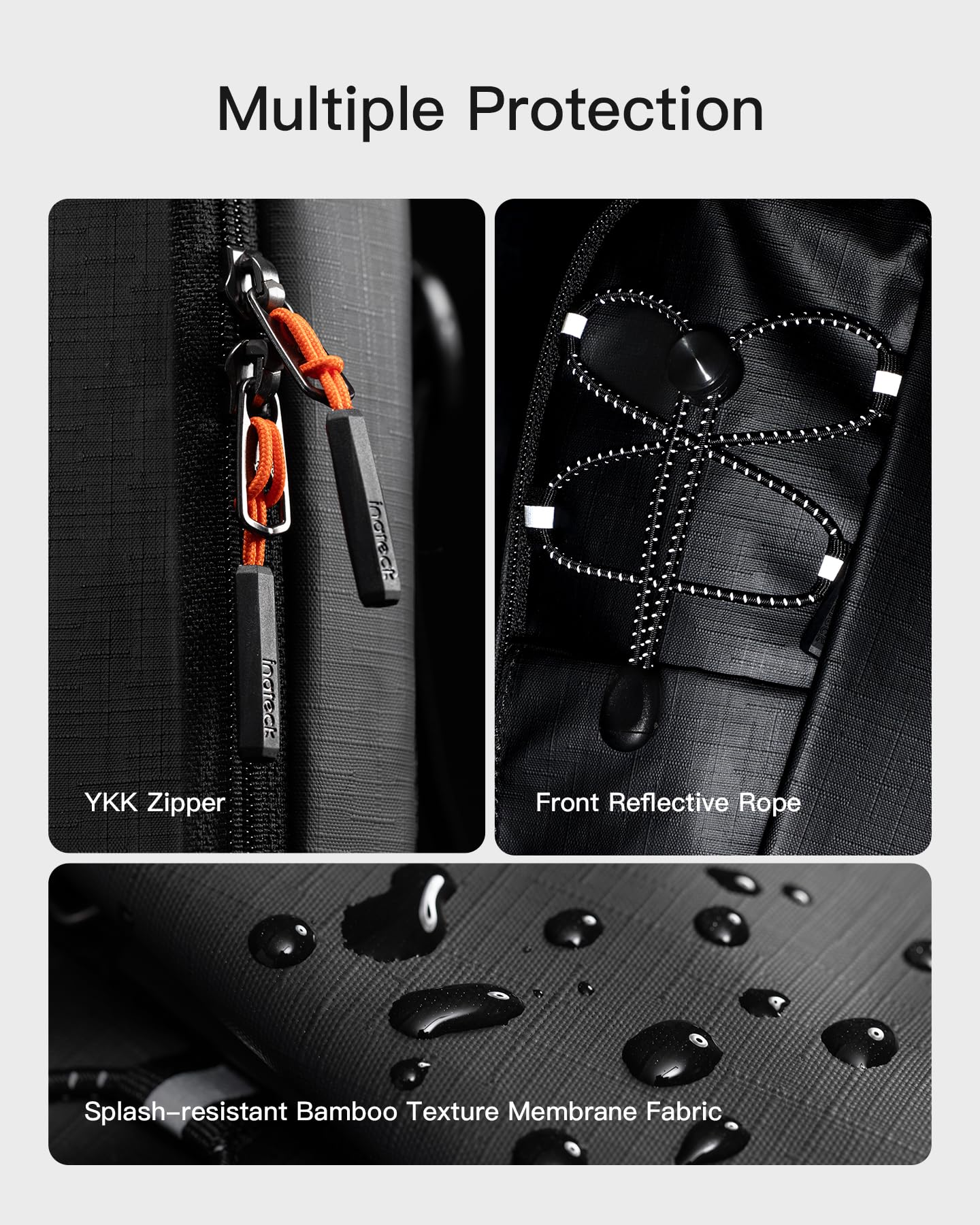 Inateck Sling Bag X-Row, lekka męska torba na ramię, odporna na zachlapanie wodą, torba na klatkę piersiową, na wędrówki, podróże, spacery, czarny, 18.5 x 7 x 28.5 cm, Minimalistyczny