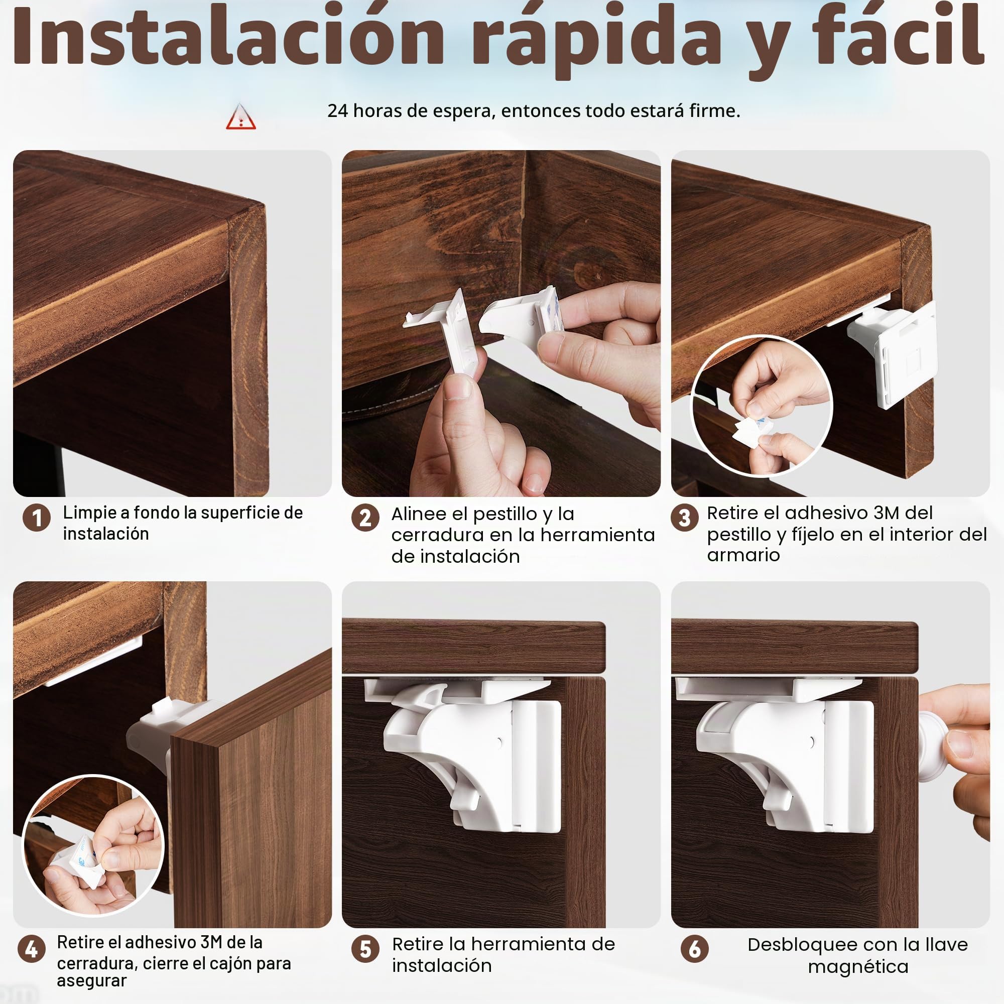 Vortix Cierre Seguridad Cajones Bebe (12 Cerraduras 3 Llaves) Cerradura Magnético Seguro Puertas Infantil, Adecuado Para Cajones/armarios, Instalación Sin Perforación