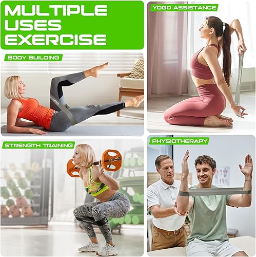 Miniatura 5 de Bandas de resistencia para entrenamiento, bandas de ejercicio para mujeres y hombres, bandas elásticas de látex para yoga, pilates, rehabilitación,