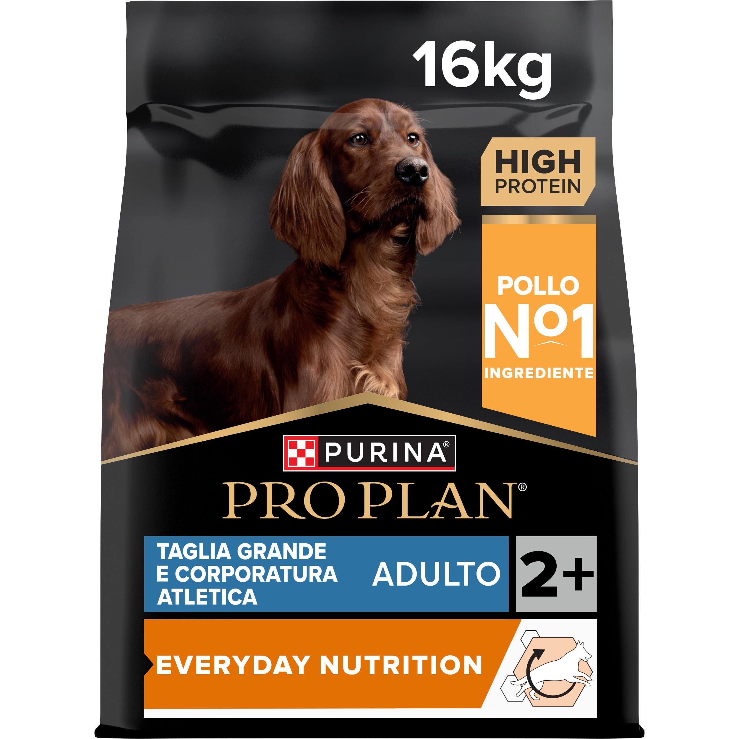 PURINA PRO PLAN Large Athletic Crocchette per Cani Adulti, Sacco da 16kg | Everyday Nutrition, Cibo Secco per Cani Adulti di Taglia Grande e Corporatura Atletica, Ricco in Pollo