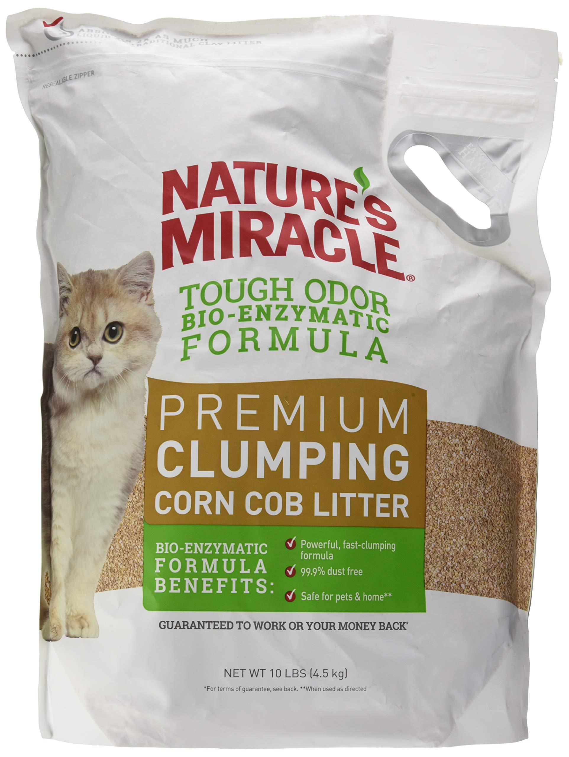 Nature's Miracle Premium Clumping Corn Cob Litter, Tough Odor Bio-Enzymatic Formula, Dust Free