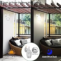 Vista 4 de LIT-PaTH Farol de pared para exteriores del atardecer al amanecer, aplique de pared como accesorio de iluminación de porche con base mediana E26