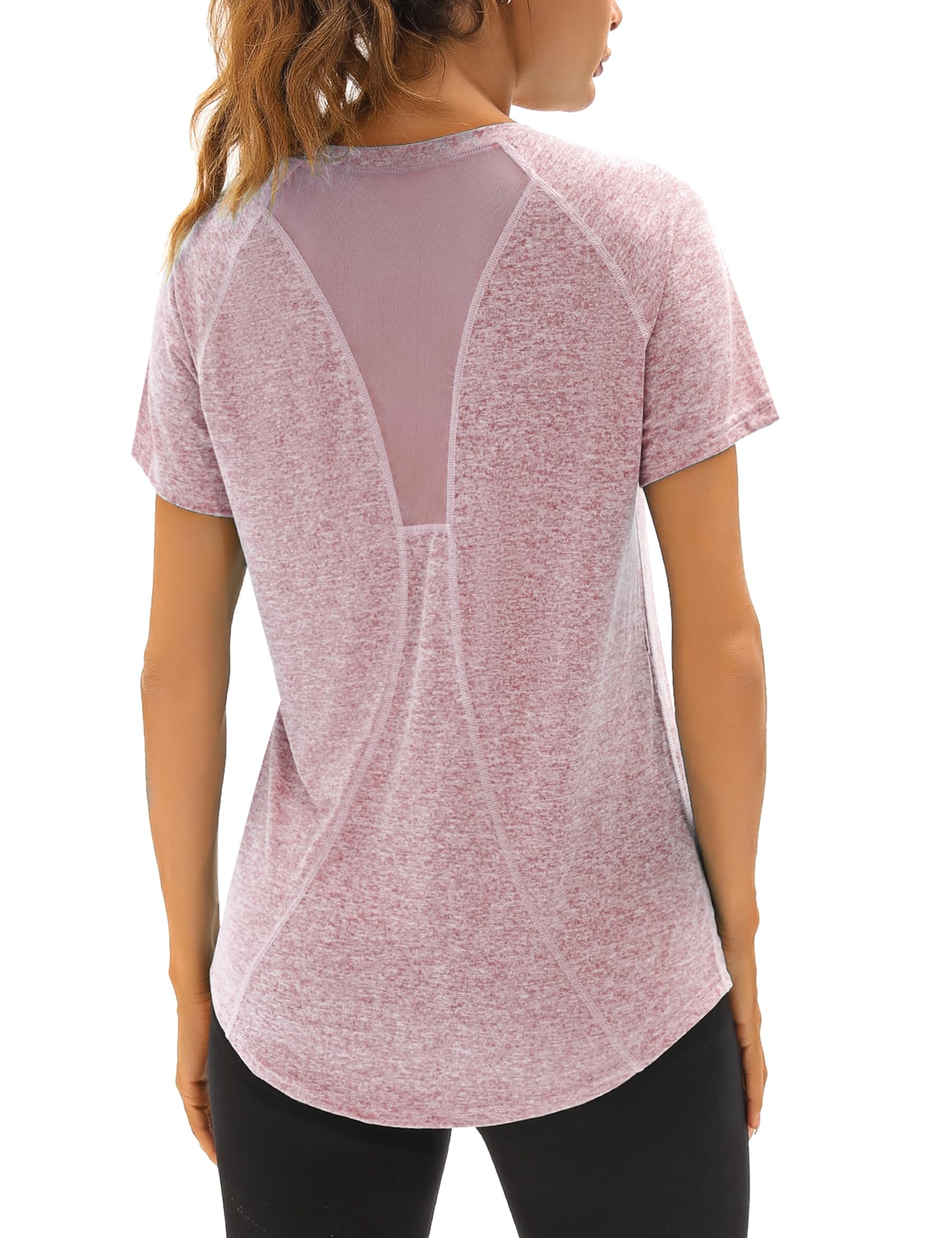 WaylebGym Tops Women Sports Yoga Running Top V Neck Quick Dry Fitness T-Shirt Ladies Short Sleeve Exercise Tee Shirts