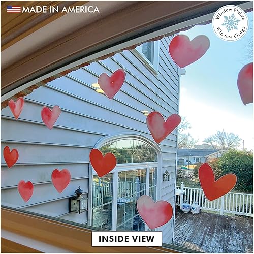Miniatura 4 de 18 calcomanías adhesivas para ventana de corazón. Calcomanías de vinilo reutilizables de doble cara para decoración de cristal del día de San