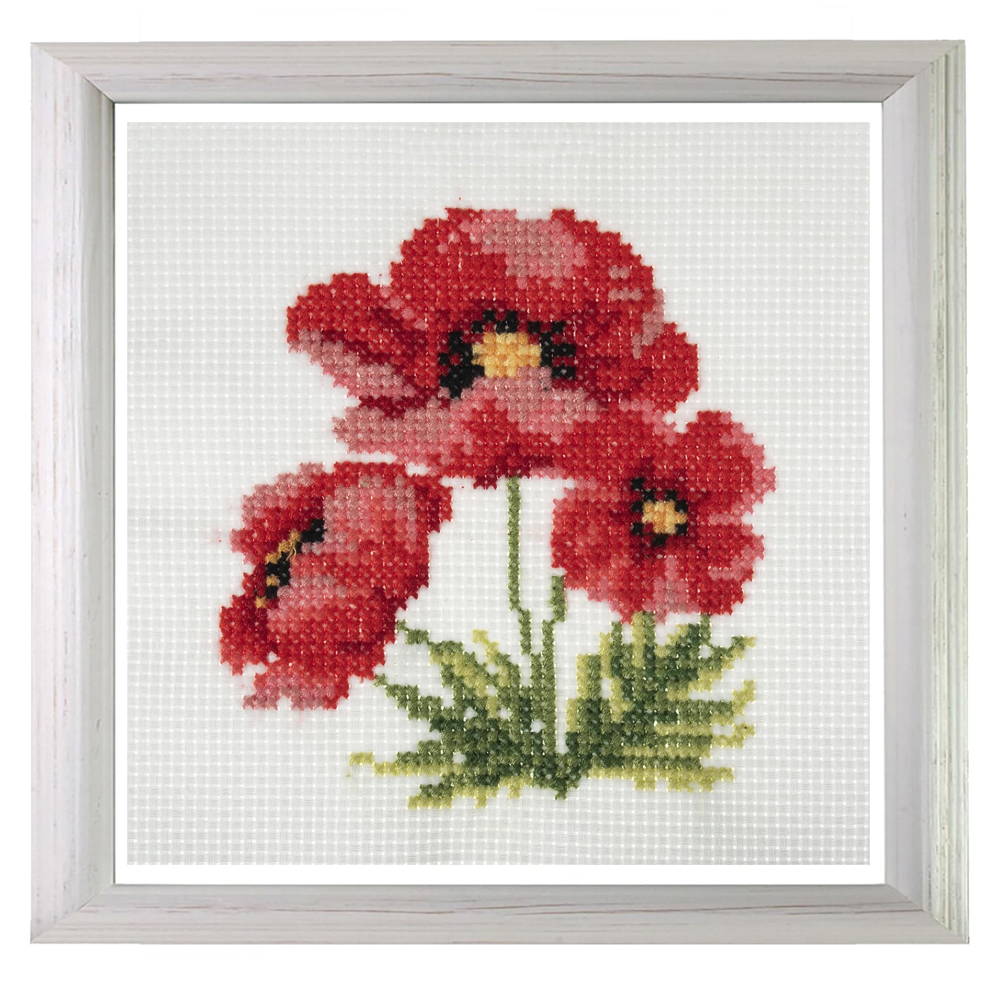 Trimits Mini Counted Cross Stitch Kits, 13 x 13cm (5 x 5in), Poppies