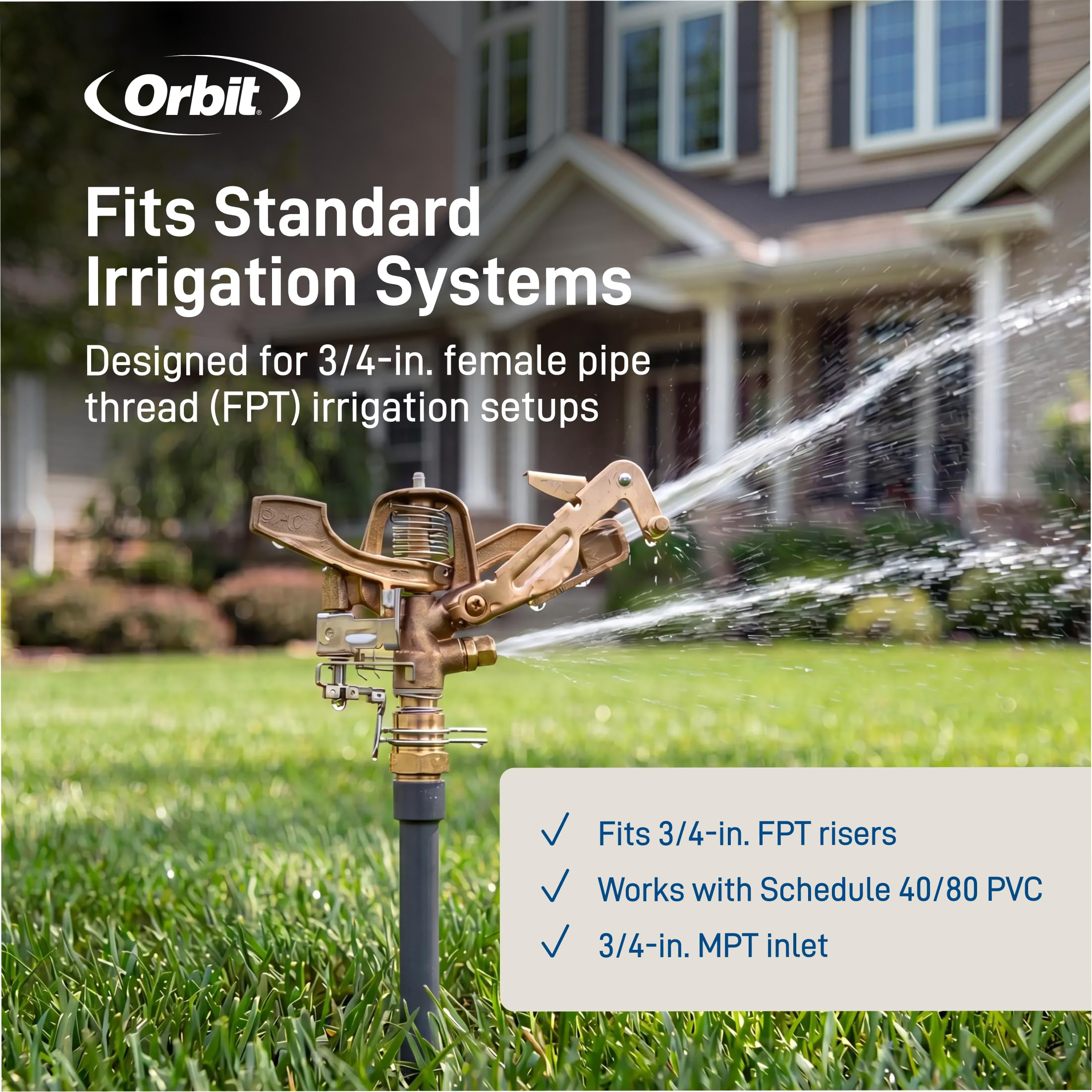 Orbit 55016 Testa irrigatore in Ottone, Attacco 3/4"