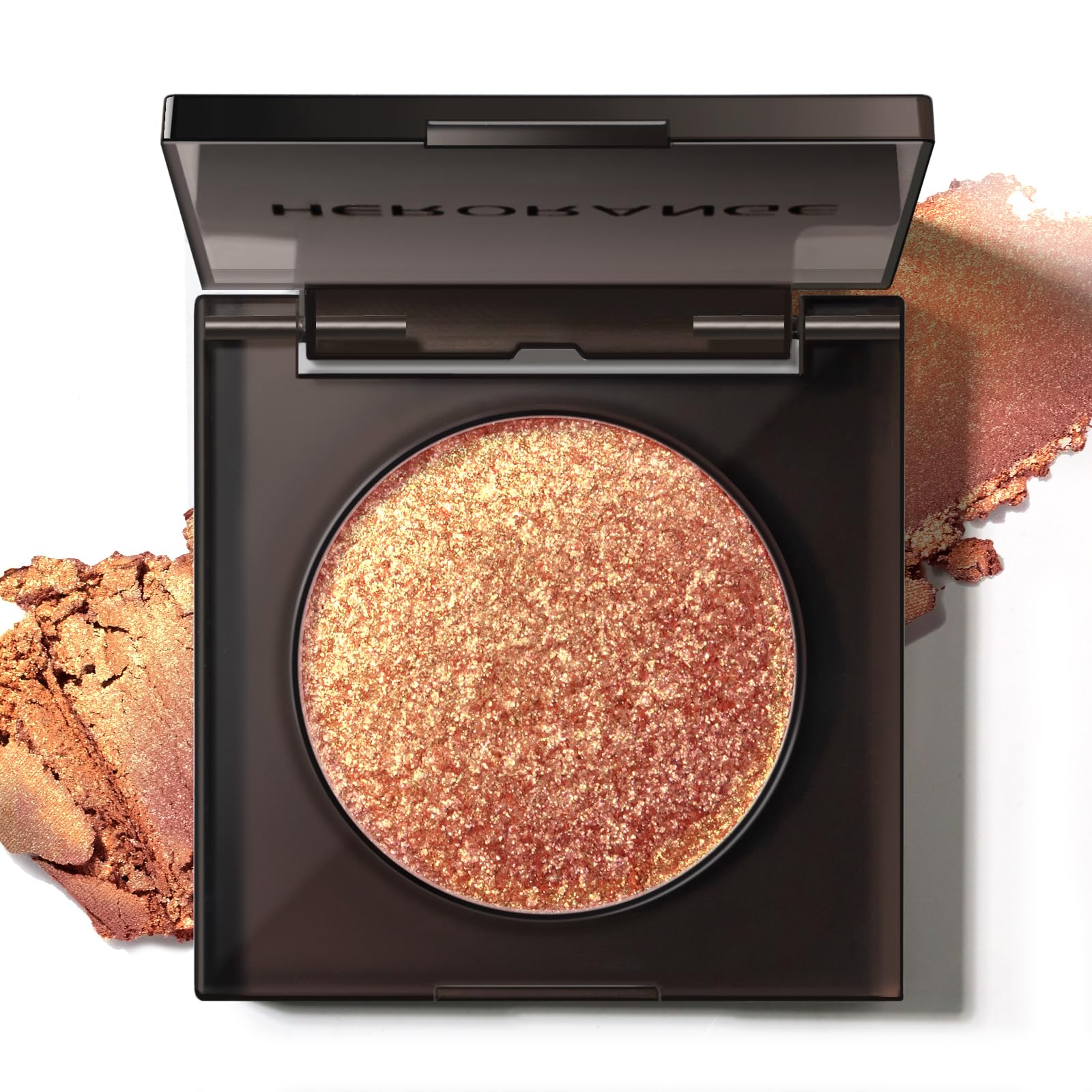 HOSAILY Duochrome Bronze Gold Glitter Eyeshadow, Color Shifting Shimmer Single Metallic Eyeshadow Brightener Palette, Holographic Sparkle Inner Corner Eye Highlighter Iridescent Eye Shadow Makeup#04 #04 bronze gold