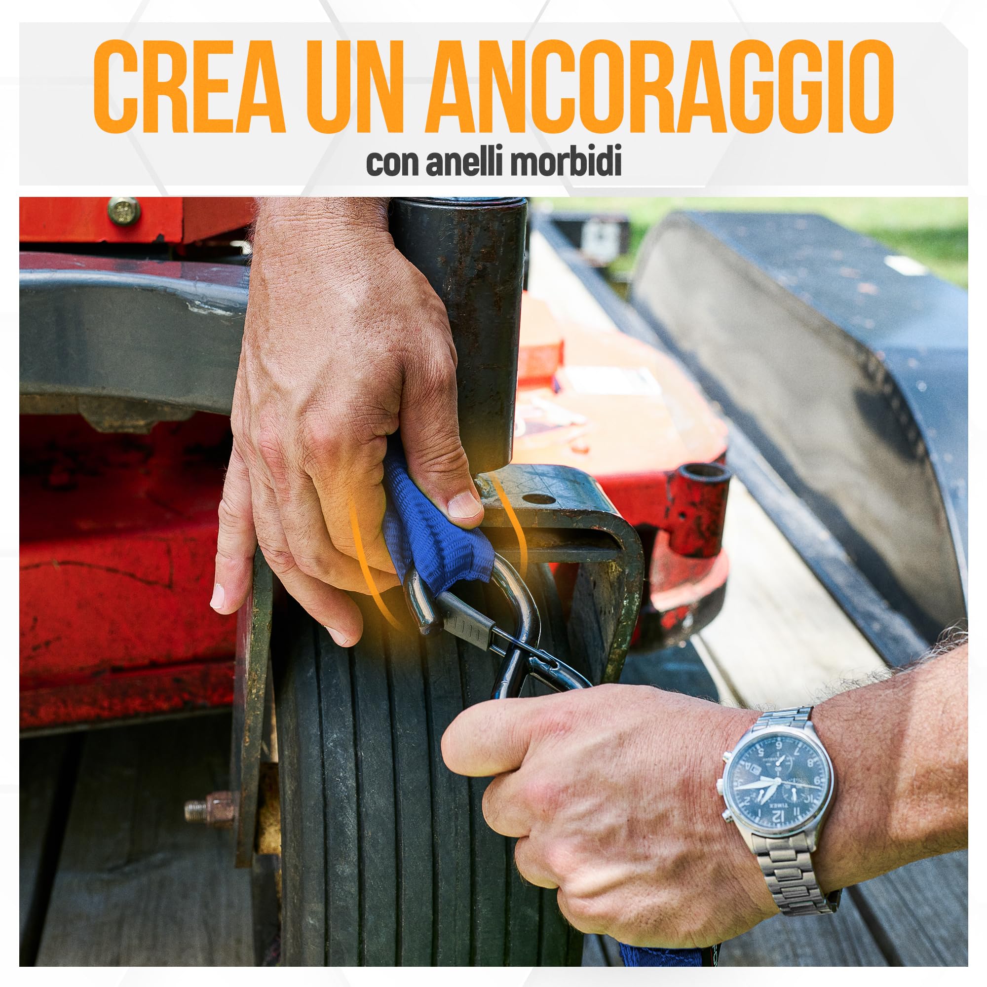FORTEM Cinghie a Cricchetto, Resistenza fino a 2362 Kg, Set da 4 Cinghie di Fissaggio da 3,05 m, 4 Maniglie Morbide, Cinghie Fissaggio per Moto, Ganci in Metallo Rivestiti, Custodia Inclusa (Blu)