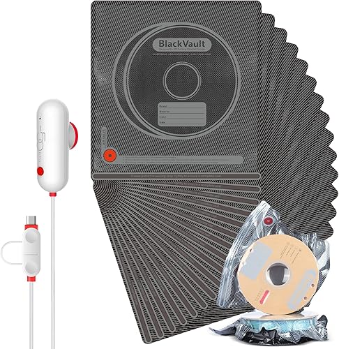 Kit de almacenamiento al vacío de filamento con bomba USB, paquete de 20 bolsas selladas al vacío a prueba de luz para filamento 3D, sellado