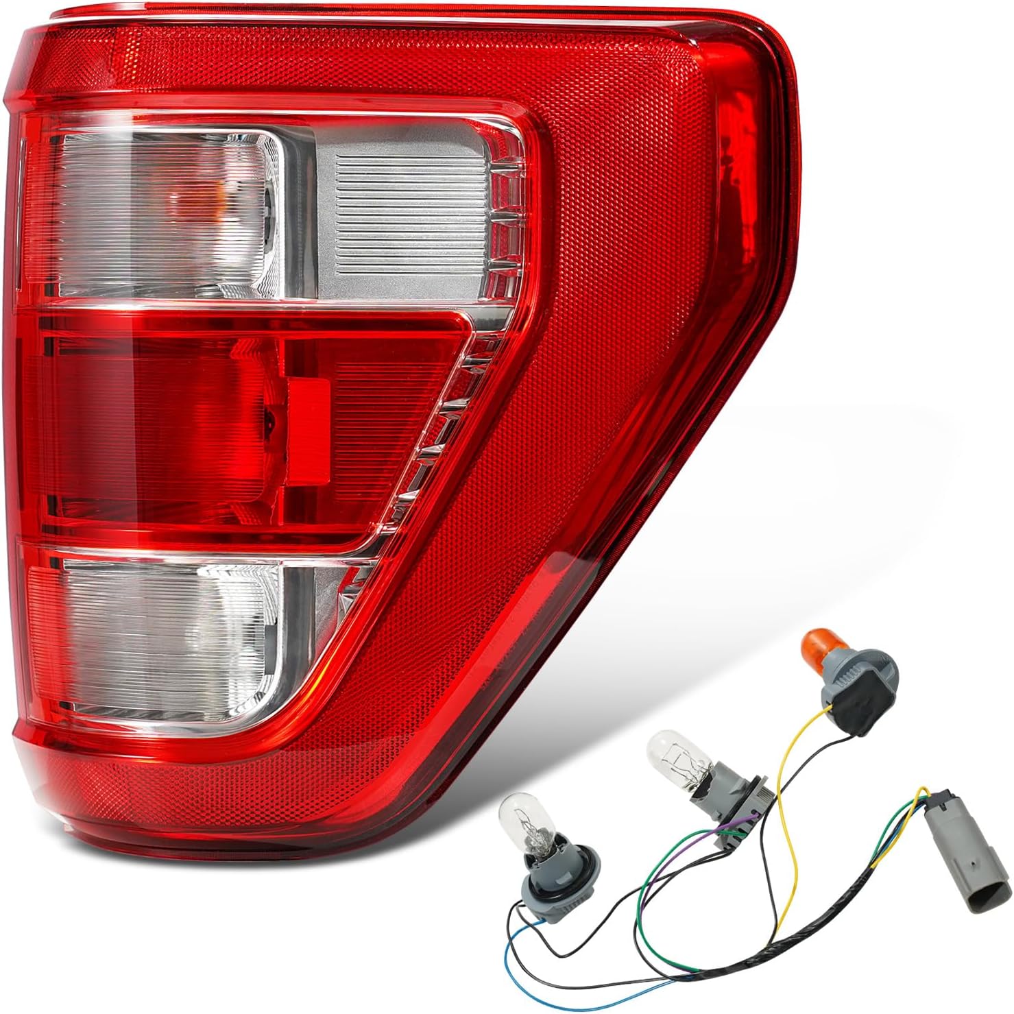 Tail Lights Compatible With 2021 2022 2023 Ford F150 XL STX OEM with Bulbs Rear Tail Light Cover Assembly Right Passenger Side Replace ML3Z13404E