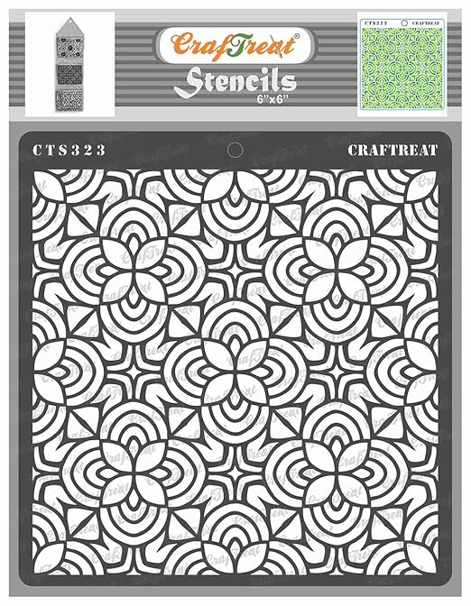 Flower Stencil for Fabric - Flowers and Curves - Size: 6X6 Inches - Flower Stencil for Painting - Painting Flower Stencil for Craft and Art - Flower Stencil Painting