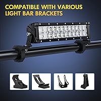 Vista 5 de Nilight 4 abrazaderas para barra antivuelco, soportes de montaje para luces LED, abrazaderas de montaje para luces de tubo que se ajustan a barras