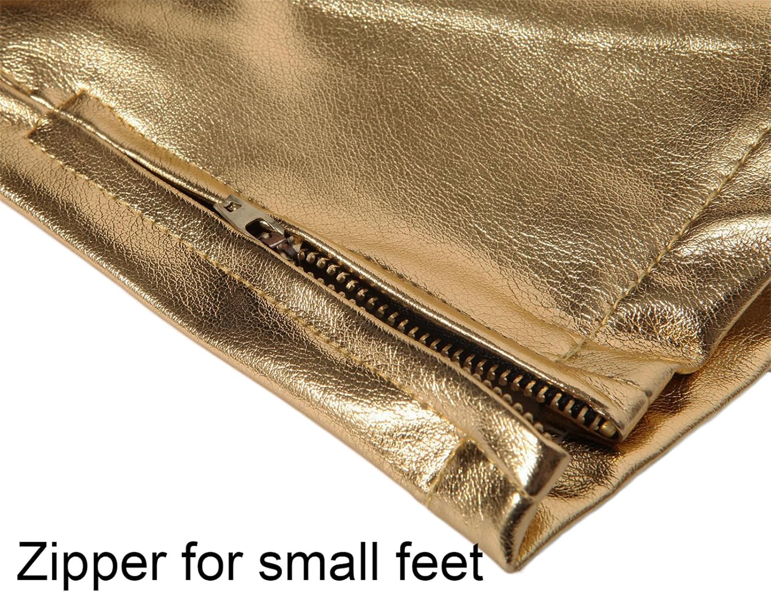GPCHANMen's Night Club Skinny Shiny Gold Coated Metallic Pants Stage Perform Singer Disco Trousers