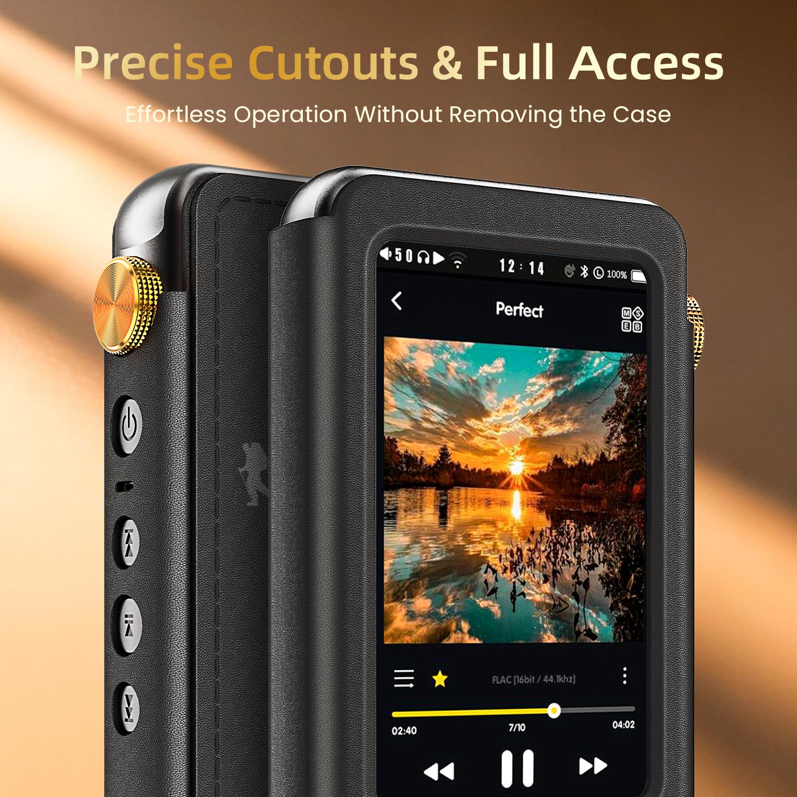 Étui de protection en cuir synthétique pour lecteur de musique Hi-Fi portable H20 Pro, résistant aux chocs et durable, noir