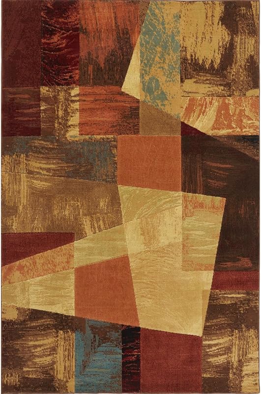 Home Dynamix Catalina Bismark Alfombra abstracta geométrica contemporánea, rectangular de 7'10"x10'2", marrón/beige