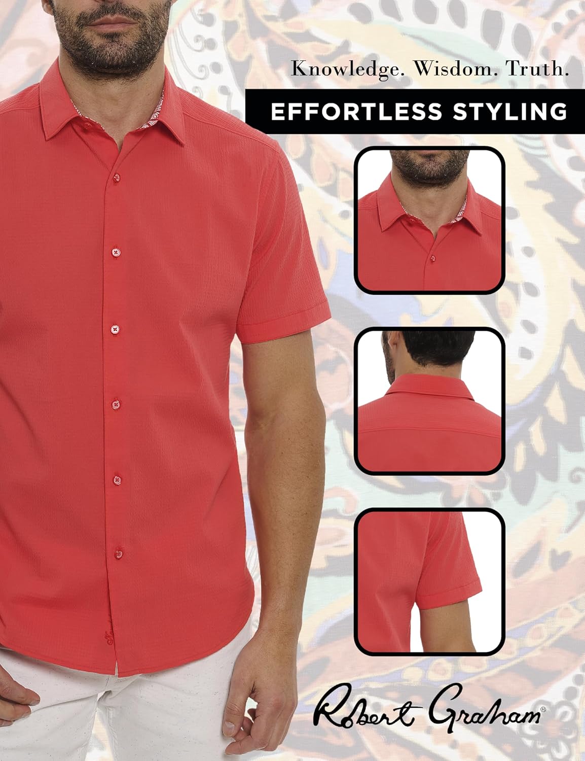 Robert Graham Mens Shark Bite 2 Short Sleeve Woven Shirt - Image 5