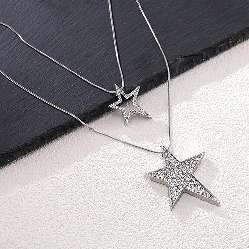 Miniatura 4 de 35 Pcs Y2K Accessories Set for Women, Silver Y2k Jewelry Set with Layered Necklace Retro Sunglasses Star Hair Clip Earing and Bracelet, Vintage 90s