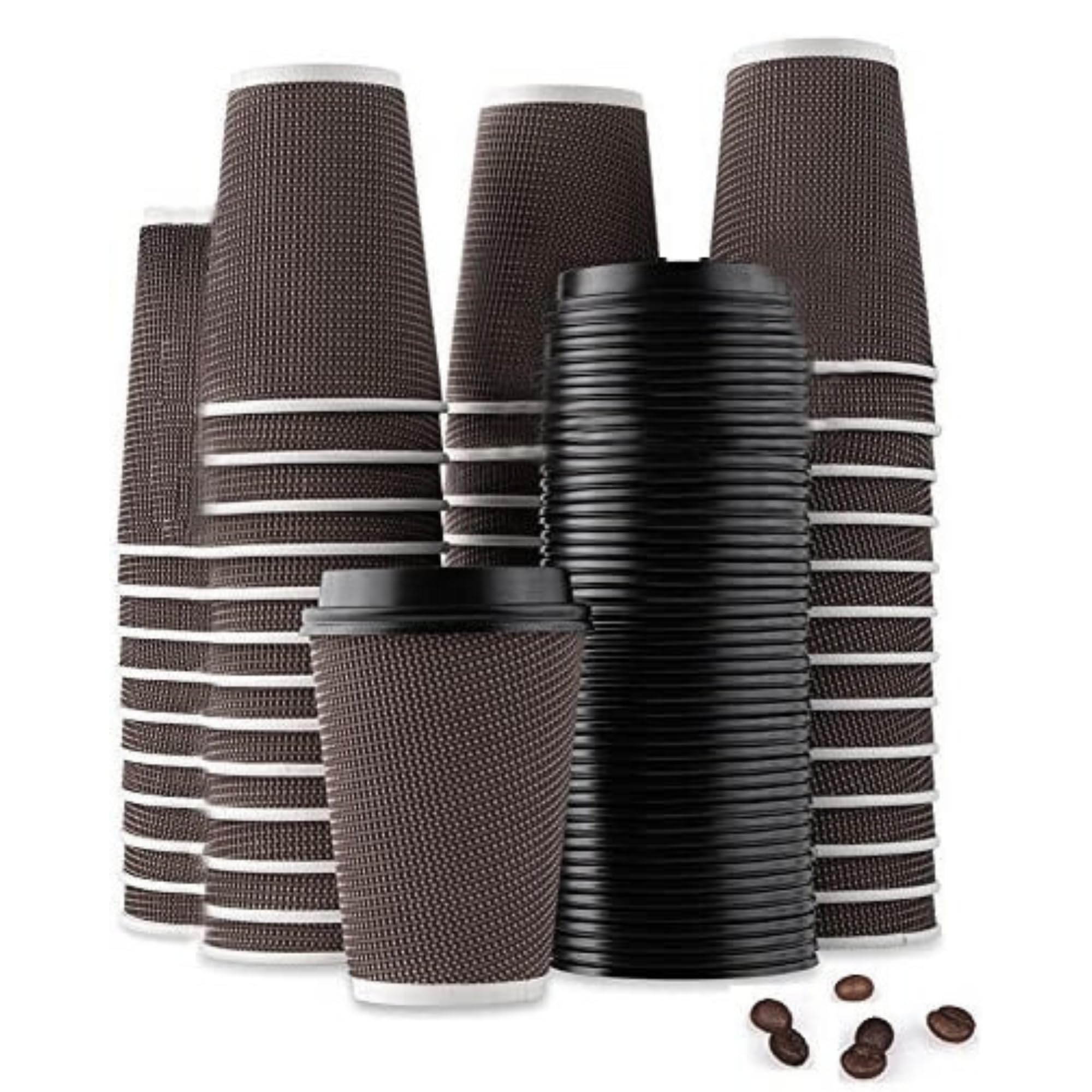 Gobelets jetables isothermes triple paroi carton avec couvercle pour café à emporter
