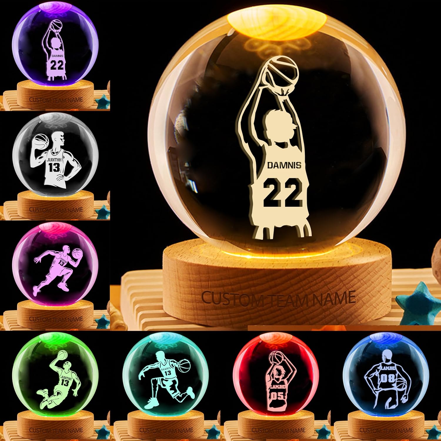 Personalized Baseball Name Crystal Night Light Custom Baseball Neon Led Sign Room Decor Baseball Lamp Sports Bedside Desk Lamp Gifts for Baseball Player Baseball Lover Baseball Fan (Style 6)