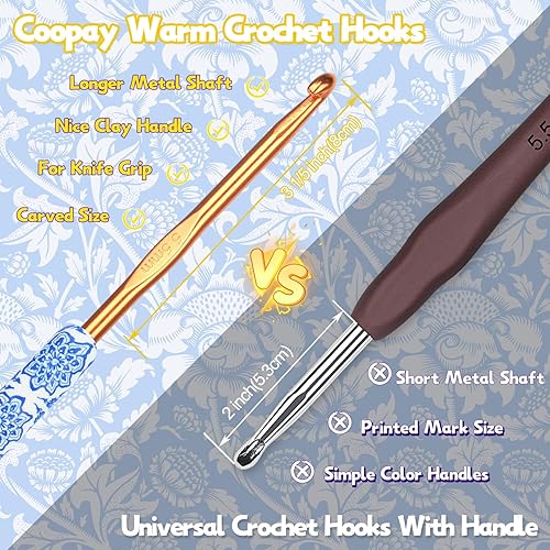 Miniatura 56 de Coopay Juego de ganchos de ganchillo cálidos 2G para mujeres, niñas, mamá, adolescentes, lindas agujas de ganchillo para arte de ganchillo de Fruta