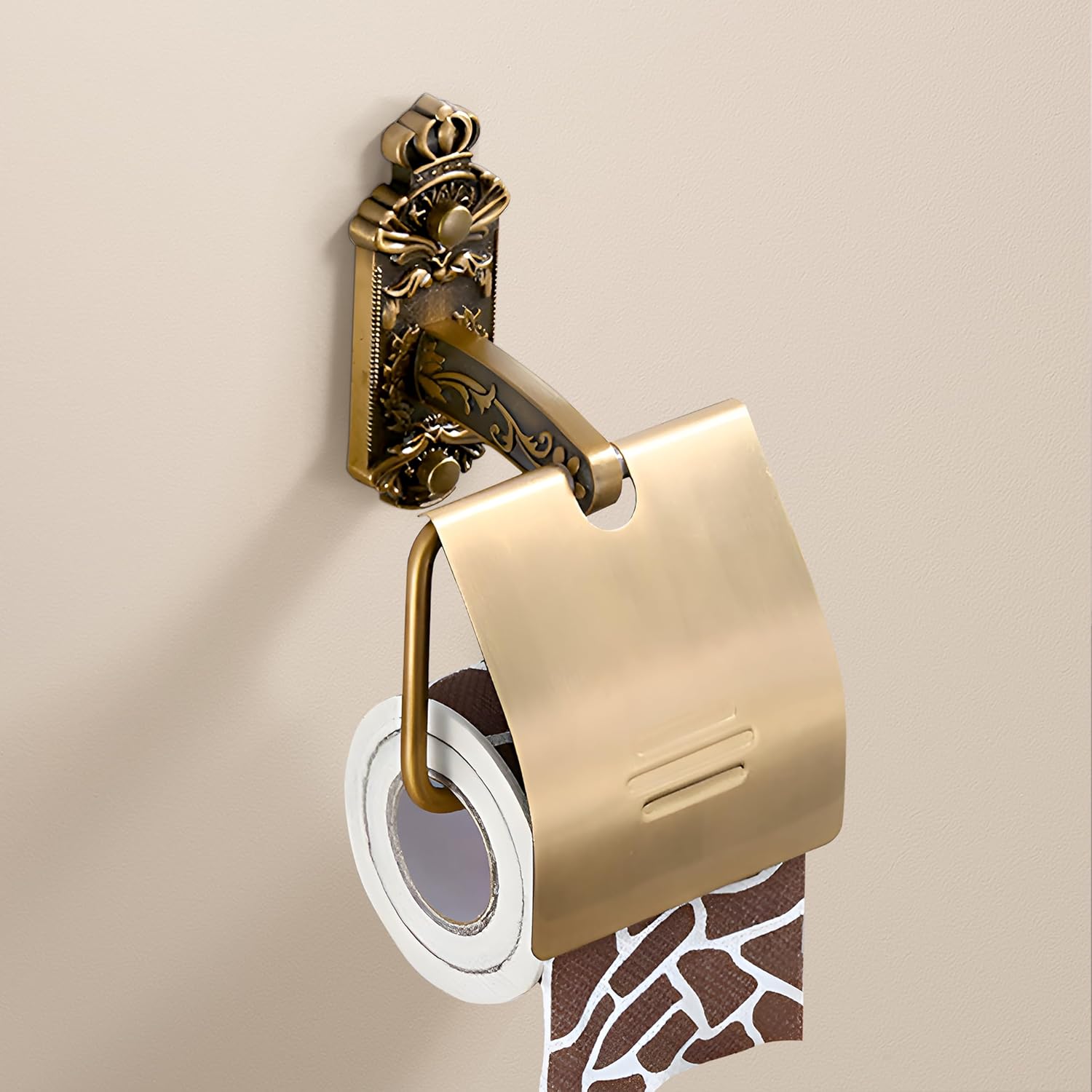 Plantex Antique Aluminium Toilet Paper Roll Holder Bathroom Accessories (Bronze)