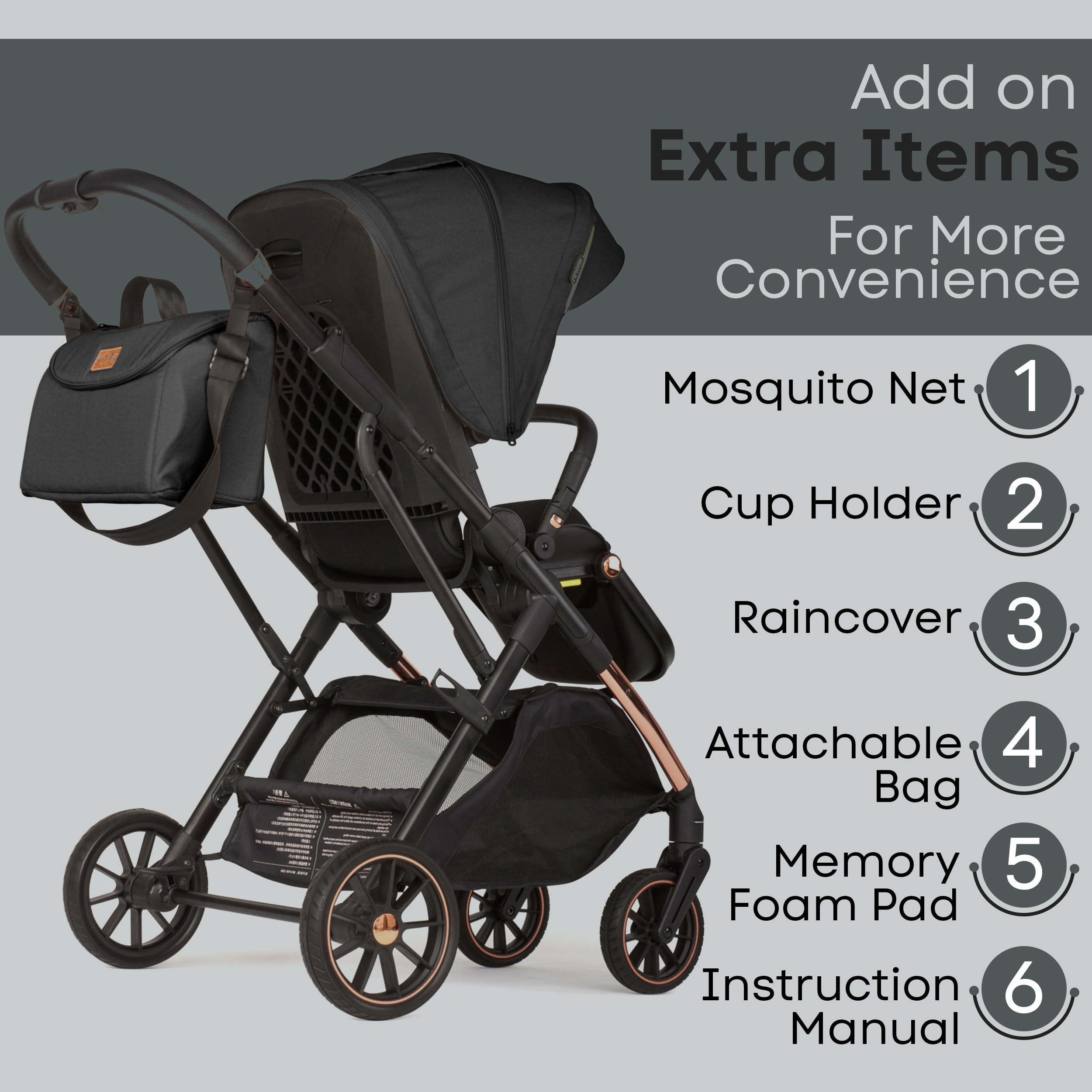 Lejoux+ Baby Pushchair (Black)