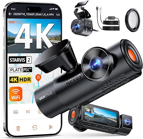 Paquete de 3 artículos Vantrue N4 Pro S 4K 3CH y CPL filtro y kit de cableado STARVIS 2, 4K+1080P+2.5K cámara frontal interior trasera para