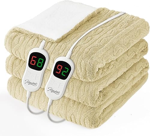 Miniatura 27 de Homemate Manta Eléctrica con Calefacción Twin Individual - 62"x84" Mantas de Cama con Calefacción Throw con 10 Niveles de Calefacción, 8 Horas de