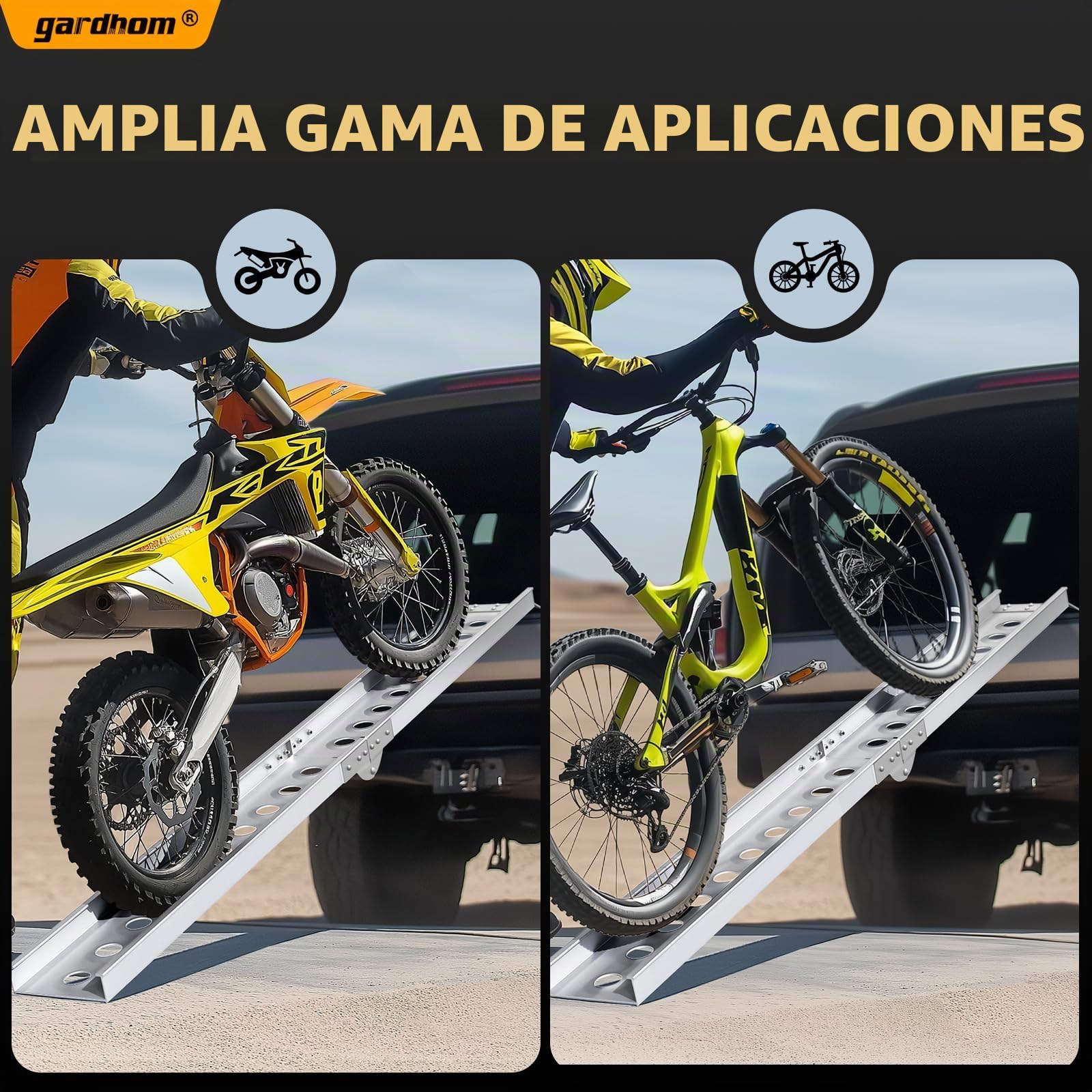 FACHNUO Rampa plegable para motocicleta Dirt Bike de aluminio, capacidad de carga 200 kg, rampa de carga para motocicleta para maleteros de automóviles, camionetas y camiones