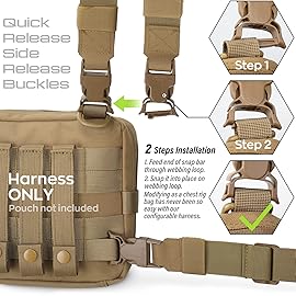 WYNEX Tactical Large Admin Pouch of Double Layer Design, Molle EDC EMT Utility Pouch with Map Sleeve Modular Tool Pouches Large Capacity Flag Patch Included