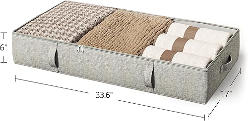 Miniatura 46 de Paquete de 2 contenedores de almacenamiento debajo de la cama, 4.5 pulgadas de alto perfil bajo debajo de la cama, organizador de almacenamiento