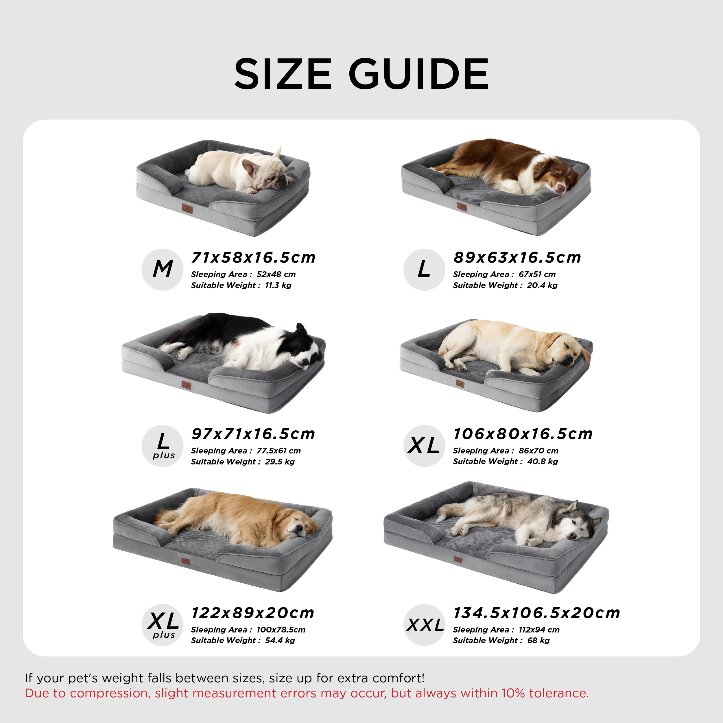 Bedsure Letto per Cani Grande 122x89x20cm - Divano per Cani Taglia Grande in Uovo Foam, Colore Grigio, Cuscino per Cani Sfoderabile e Lavabile