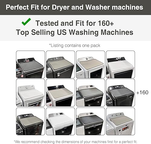 Miniatura 3 de SEIRI 1 funda para lavadora y secadora para la parte superior, alfombrilla protectora de silicona de 26 x 18 pulgadas para secadora, antideslizante,