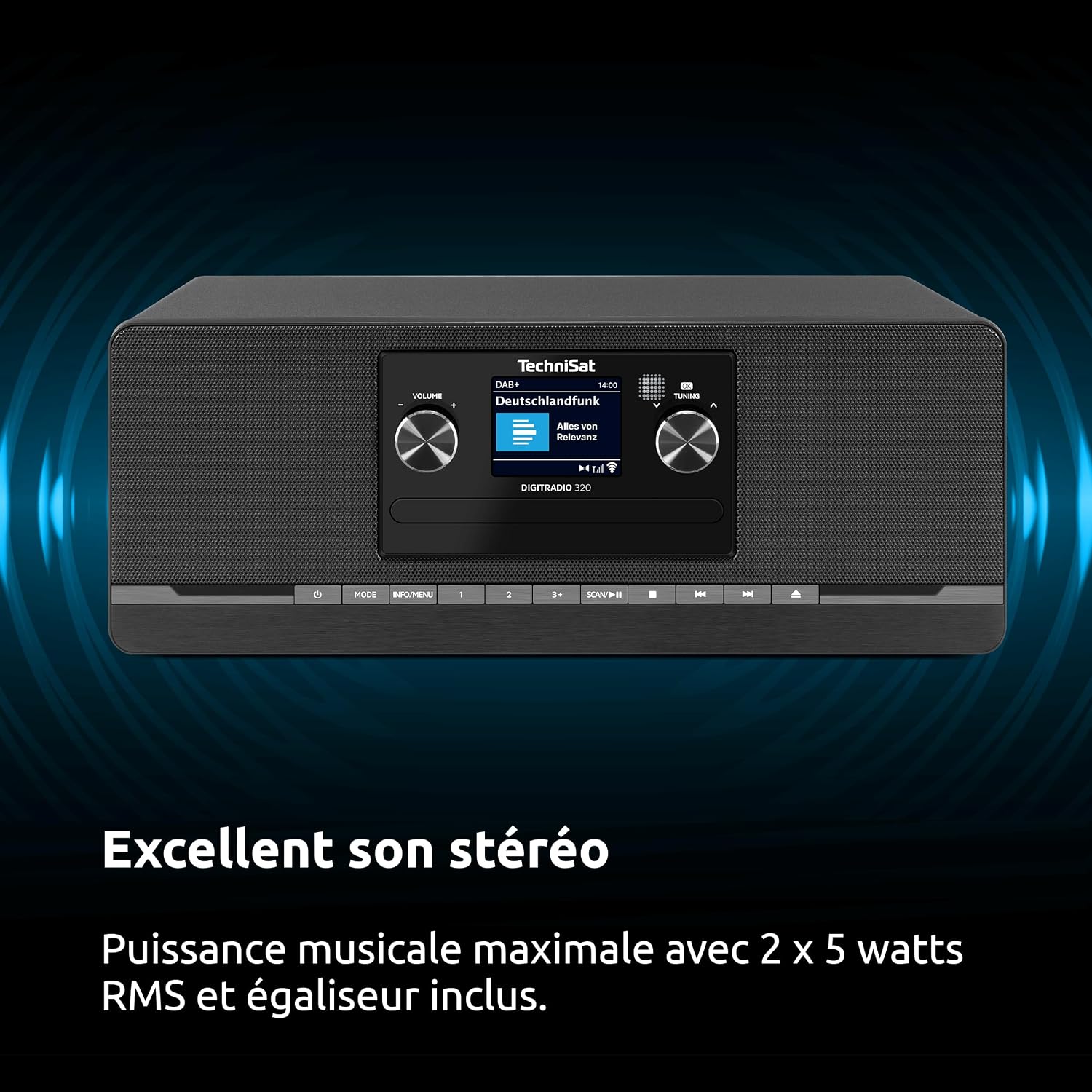TechniSat DIGITRADIO 320 showing USB playback and charging function